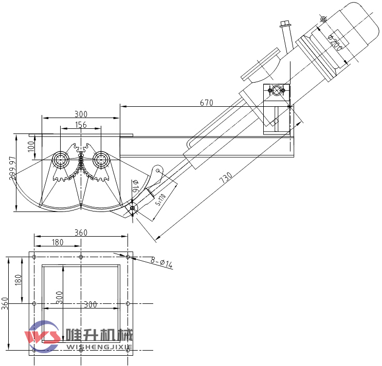 DEZ-B300電液動(dòng)腭式閘門外形圖紙