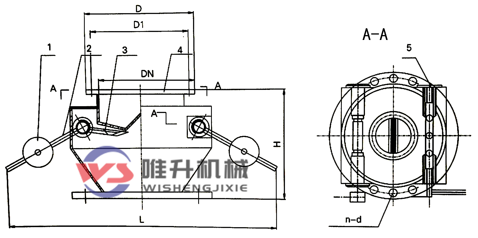 圓形單層雙門(mén)重錘式鎖風(fēng)翻板閥